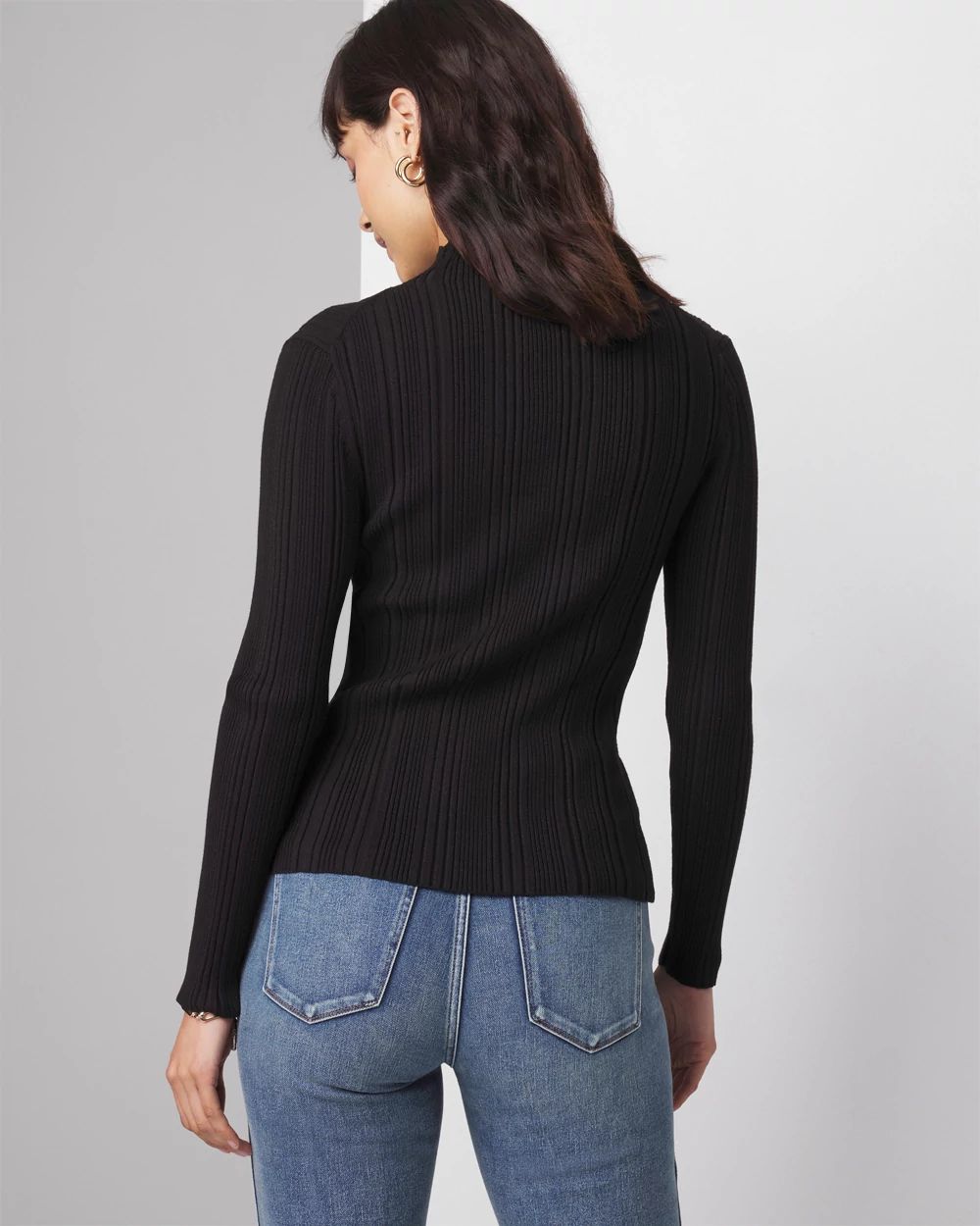 Ribbed Mockneck Sweater | White House Black Market